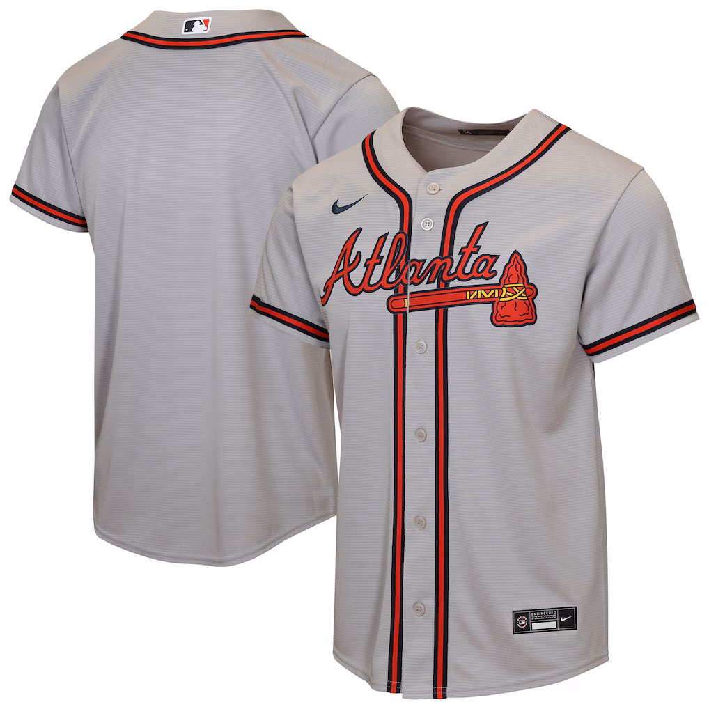 Youth Atlanta Braves Nike Gray Road Replica Jersey