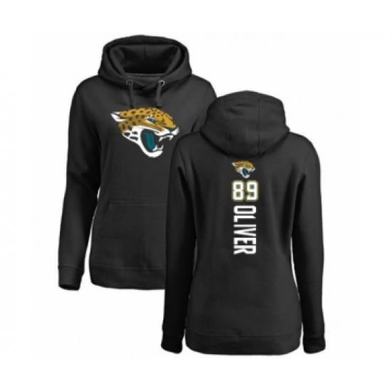 Football Women's Jacksonville Jaguars #89 Josh Oliver Black Backer Pullover Hoodie
