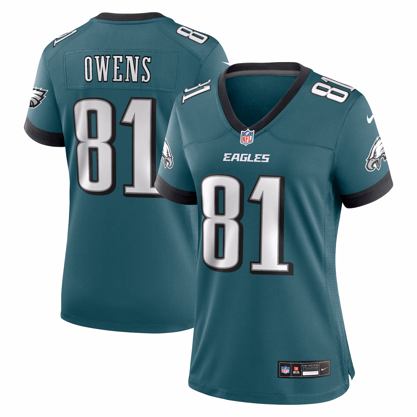 Women's Philadelphia Eagles Terrell Owens Nike Midnight Green Team Retired Game Jersey