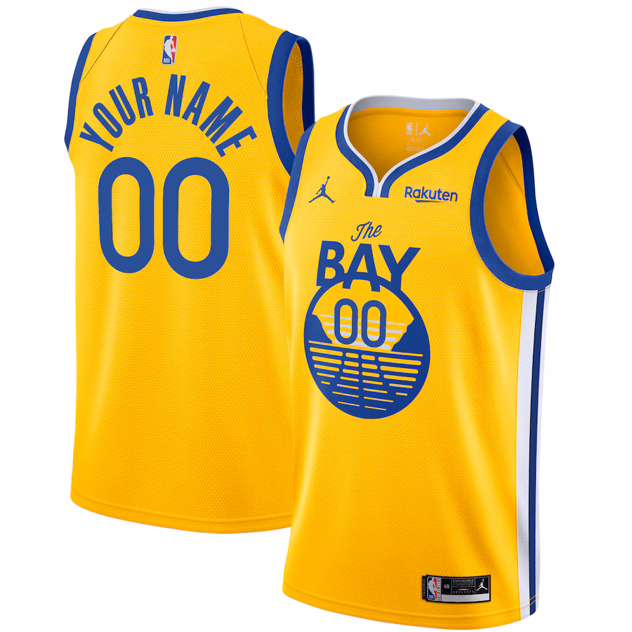 Men's Golden State Warriors Jordan Brand Gold - Swingman Custom Jersey - Statement Edition