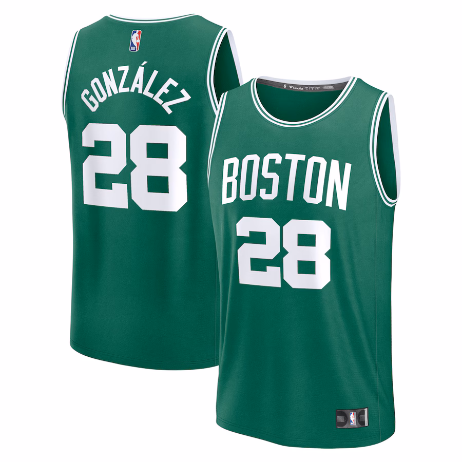 Men's Boston Celtics Hugo Gonzalez Fanatics Kelly Green 2025 NBA Draft First Round Pick Fast Break Replica Jersey - Icon Edition