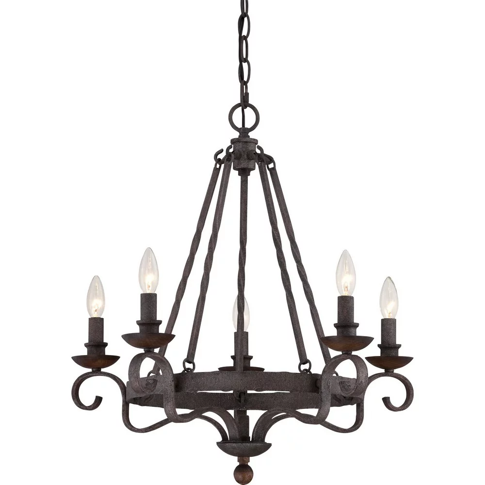 Traditional Five Light Chandelier in Rustic Black Finish Bailey Street Home 71-Bel-1809329