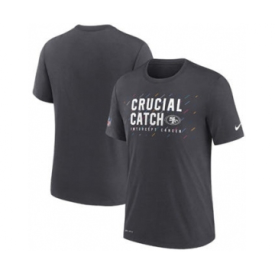 Men's San Francisco 49ers Charcoal 2021 Crucial Catch Performance T-Shirt