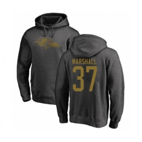Football Baltimore Ravens #37 Iman Marshall Ash One Color Pullover Hoodie
