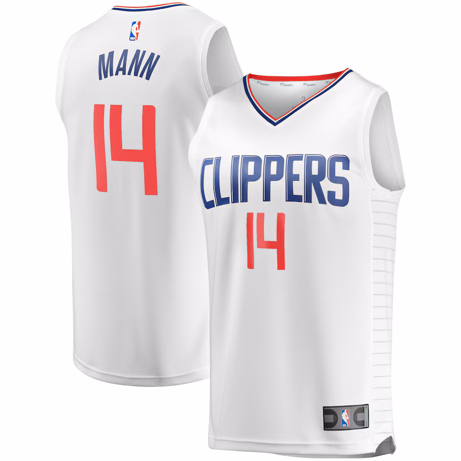 Men's LA Clippers Terance Mann Fanatics White Fast Break Replica Player Jersey - Association Edition