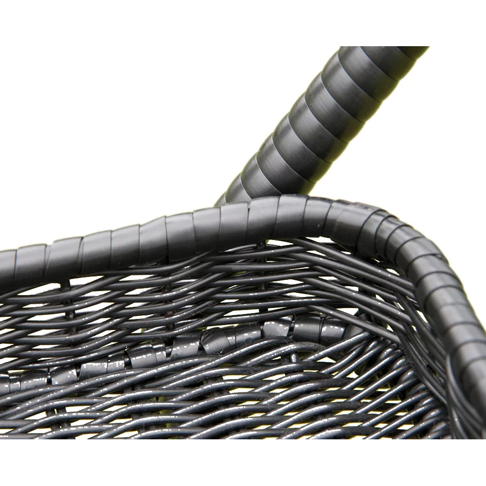 Wicker Lane ORI002-D Outdoor Black Wicker Patio Furniture Serving Cart - Curated Treasures Market