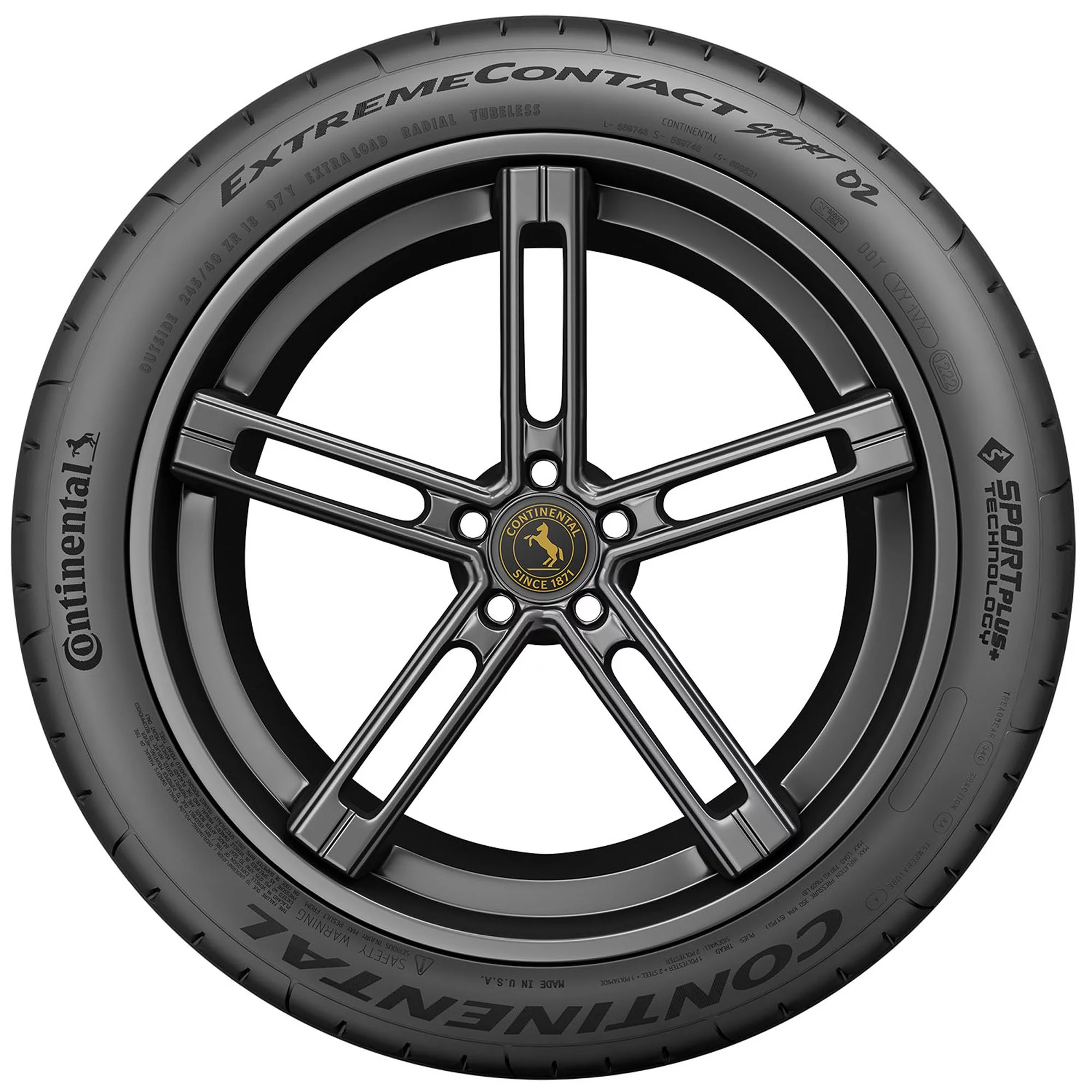 Continental ExtremeContact Sport 02 Summer 255/40ZR18 99Y XL Passenger Tire