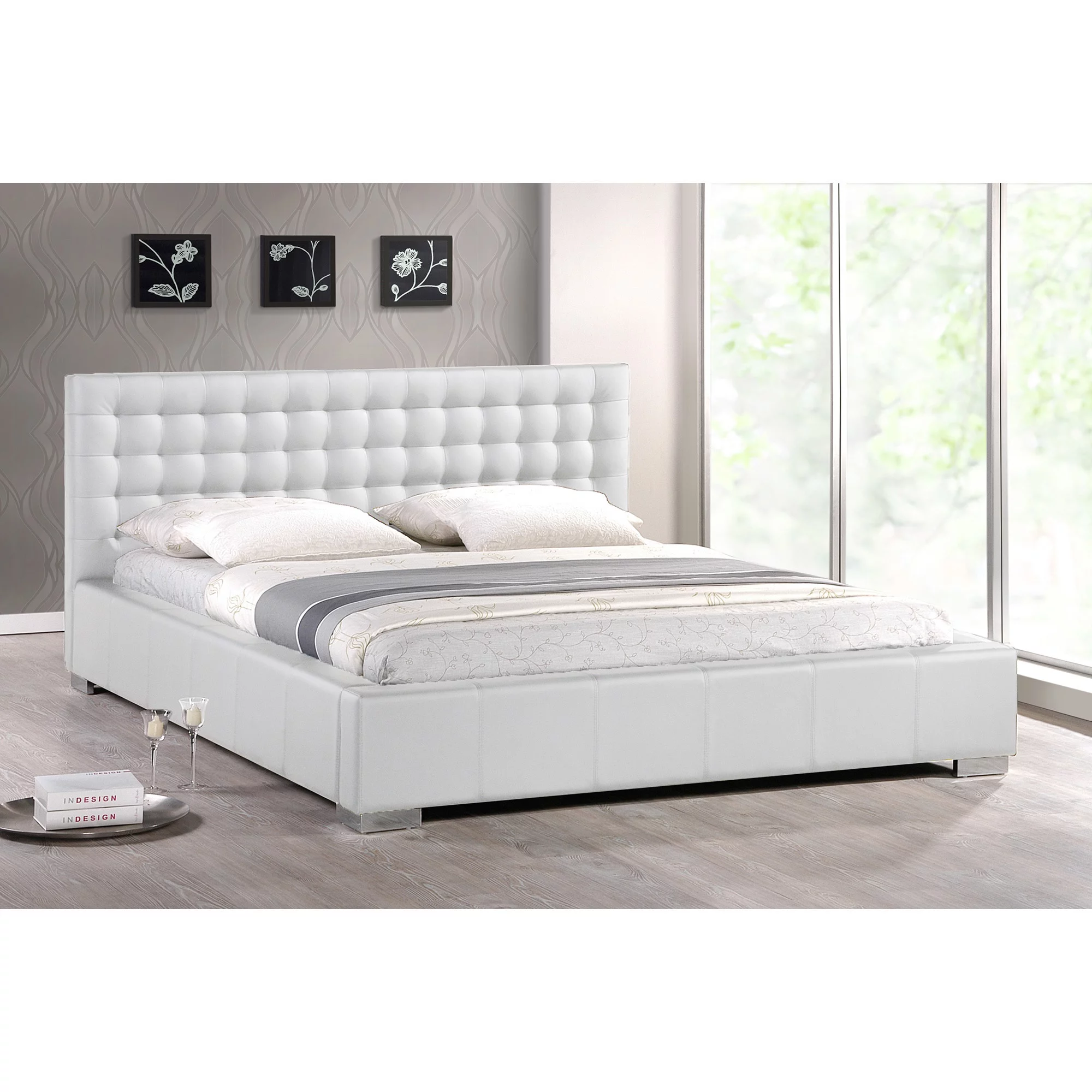 modvilla Madison White Modern Queen-size Platform Bed