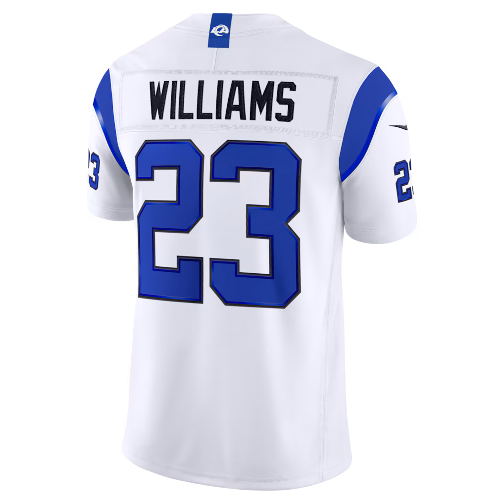 Men's Los Angeles Rams Kyren Williams Nike Fearsome White Vapor F.U.S.E. Stitched Limited Jersey