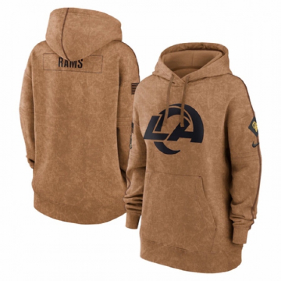 Women's Los Angeles Rams Nike Brown 2023 Salute to Service Pullover Hoodie