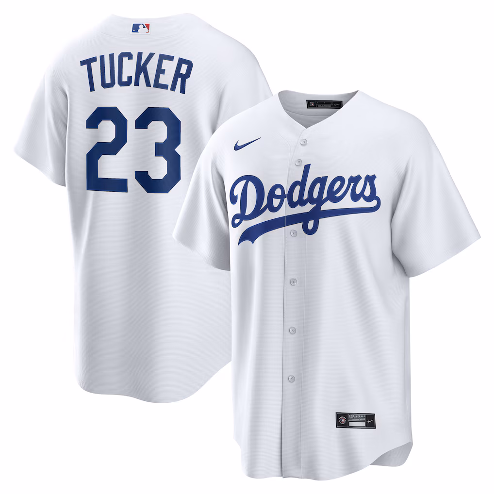 Men's Los Angeles Dodgers Kyle Tucker Nike White Home Replica Jersey