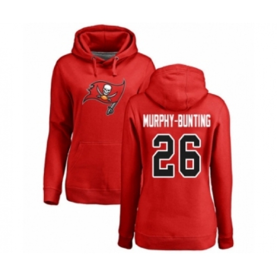 Football Women's Tampa Bay Buccaneers #26 Sean Murphy-Bunting Red Name & Number Logo Pullover Hoodie