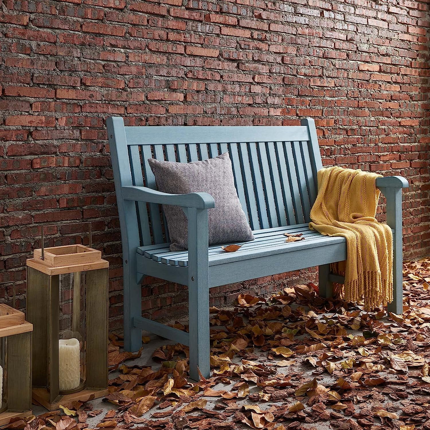 U-SHARE Garden Bench, 2-Person Poly Lumber Patio Bench, All-Weather Outdoor Bench That Never Rot and Fade, Memorial Bench, Suit for Garden, Porch and Park - Curated Treasures Market