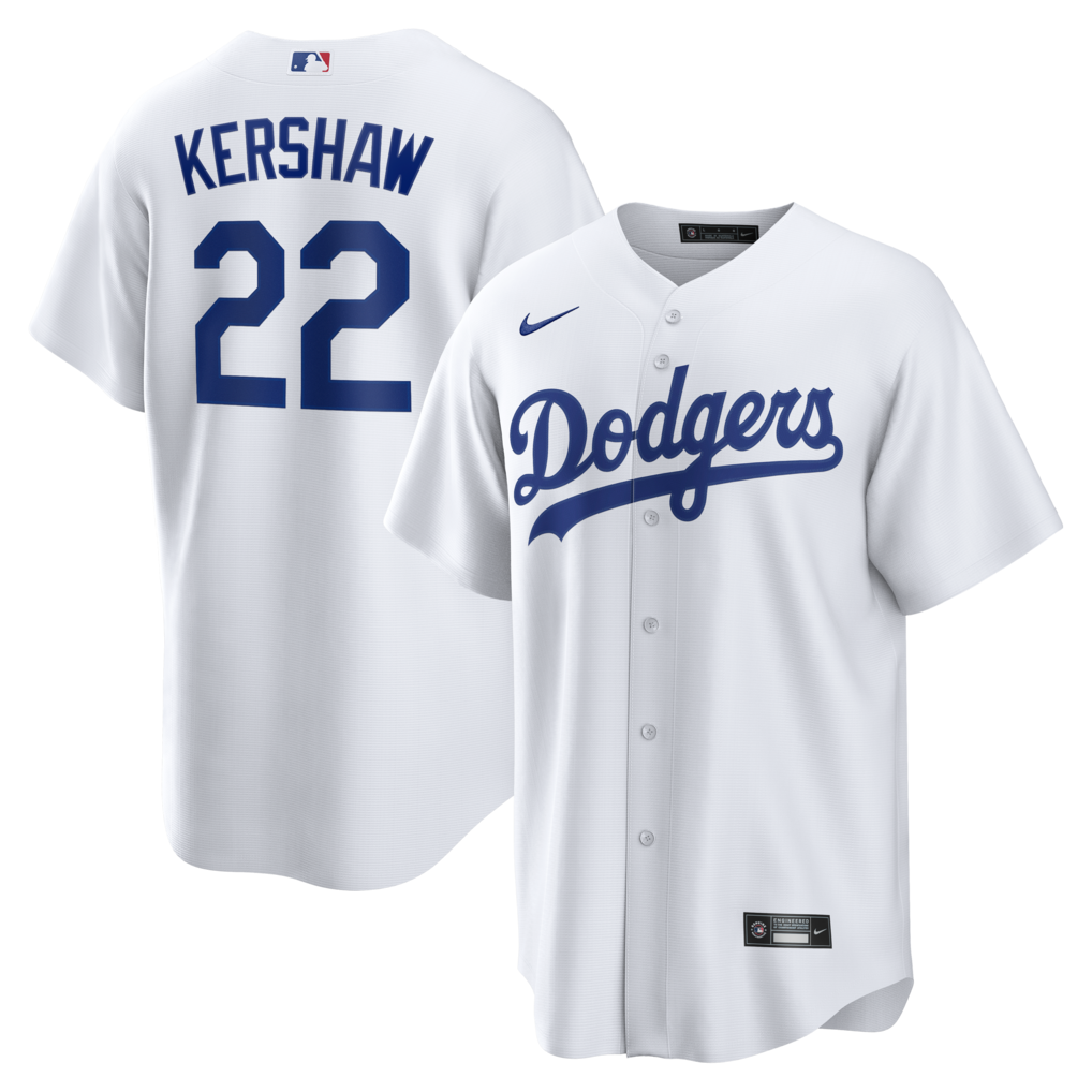 Men's Los Angeles Dodgers Clayton Kershaw Nike White Home Replica Jersey