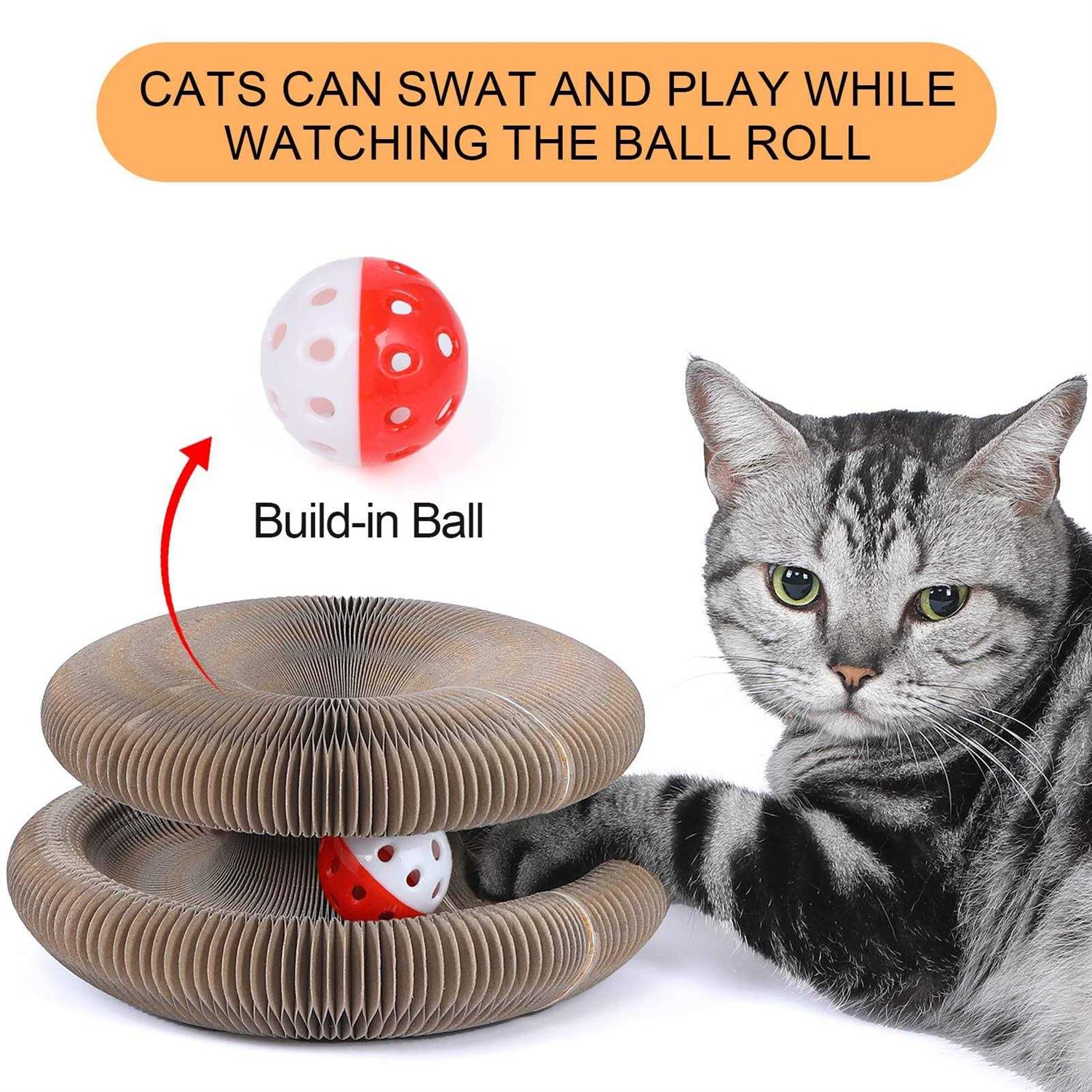 Fluffydream Magic Cats Scratching Board Interactive Scratch Pad Scratcher with Ball