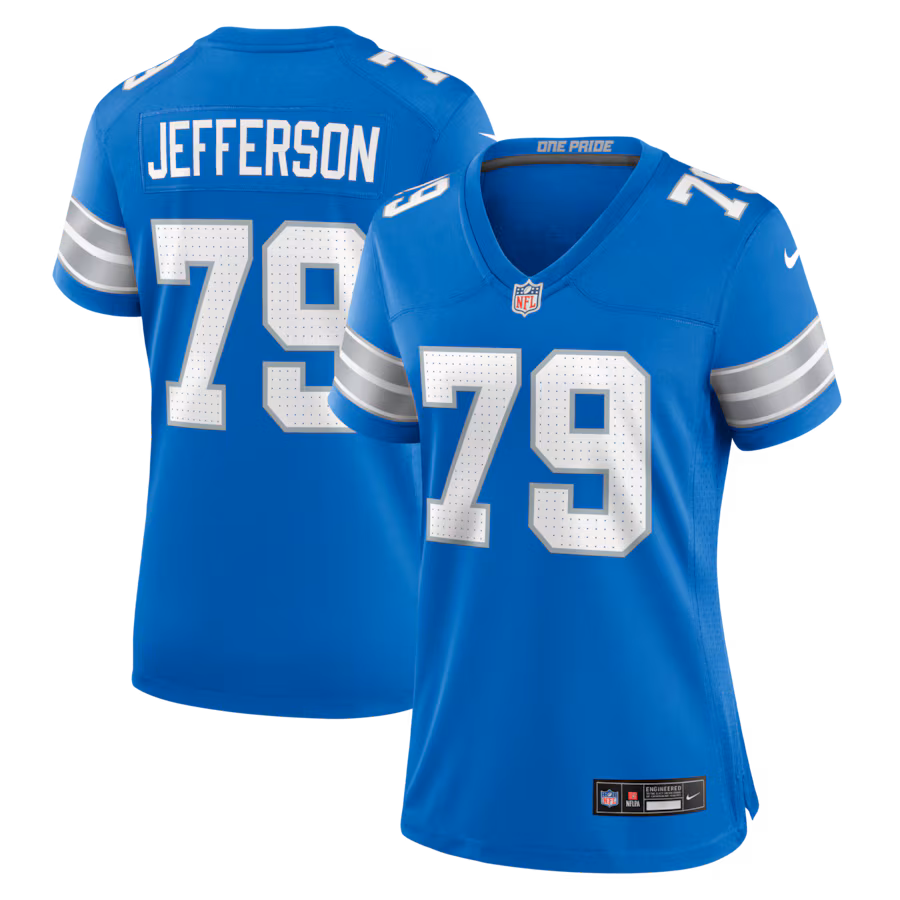 Women's Detroit Lions Quinton Jefferson Nike Blue Team Game Jersey