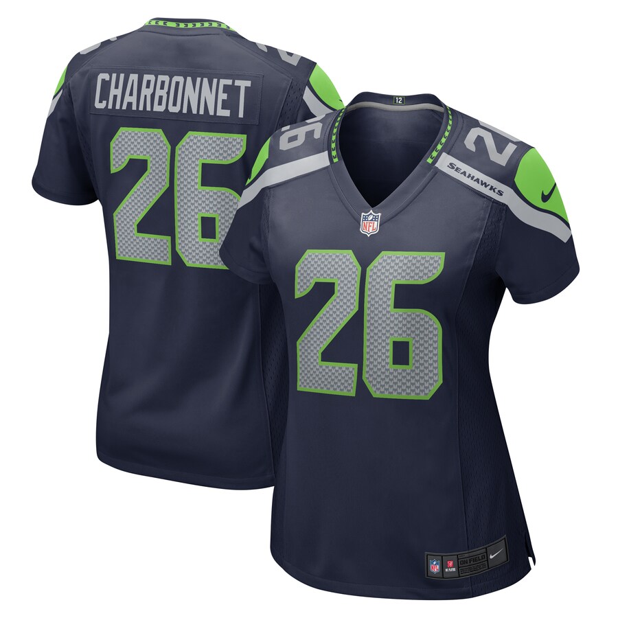 Women's Seattle Seahawks Zach Charbonnet Nike College College Navy Team Game Jersey