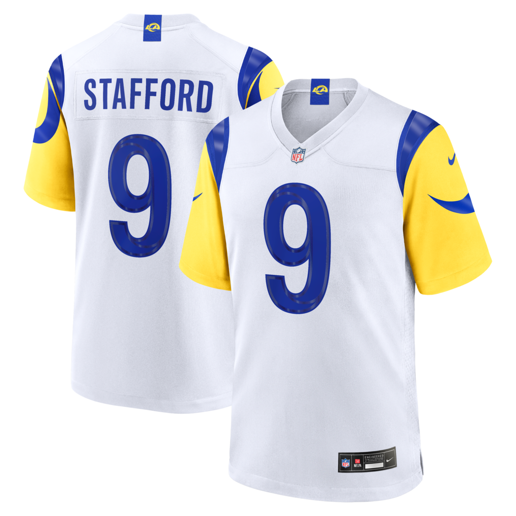 Men's Los Angeles Rams Matthew Stafford Nike White White Game Player Jersey