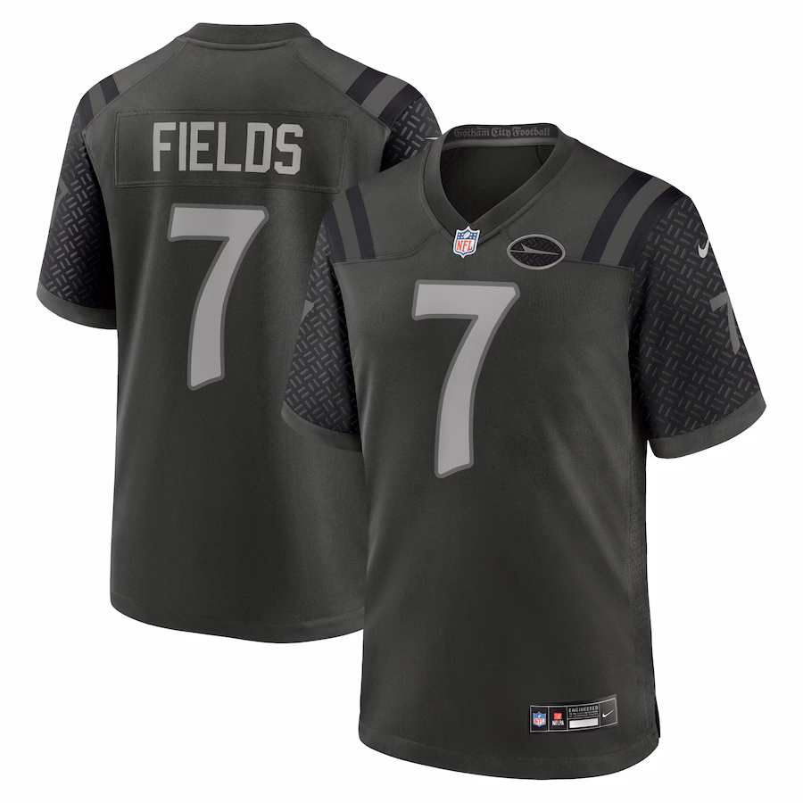 Men's New York Jets Justin Fields Nike Gotham Green 2025 Rivalries Collection Game Jersey