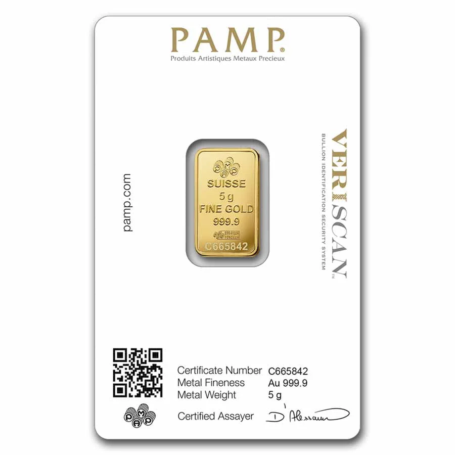 5 gram Gold Bar - Lady Fortuna Veriscan (In Assay)