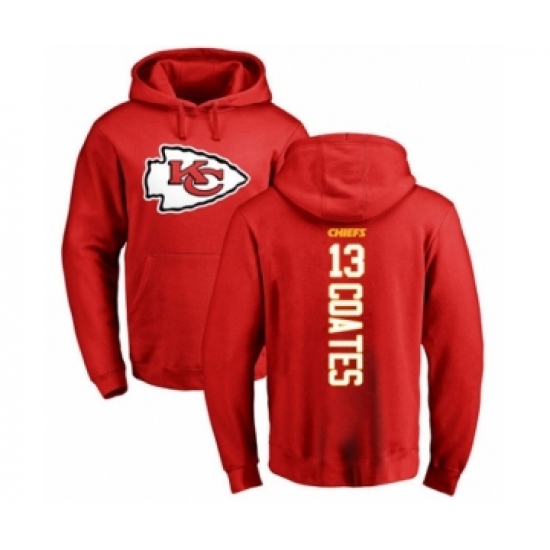 Football Kansas City Chiefs #13 Sammie Coates Red Backer Pullover Hoodie