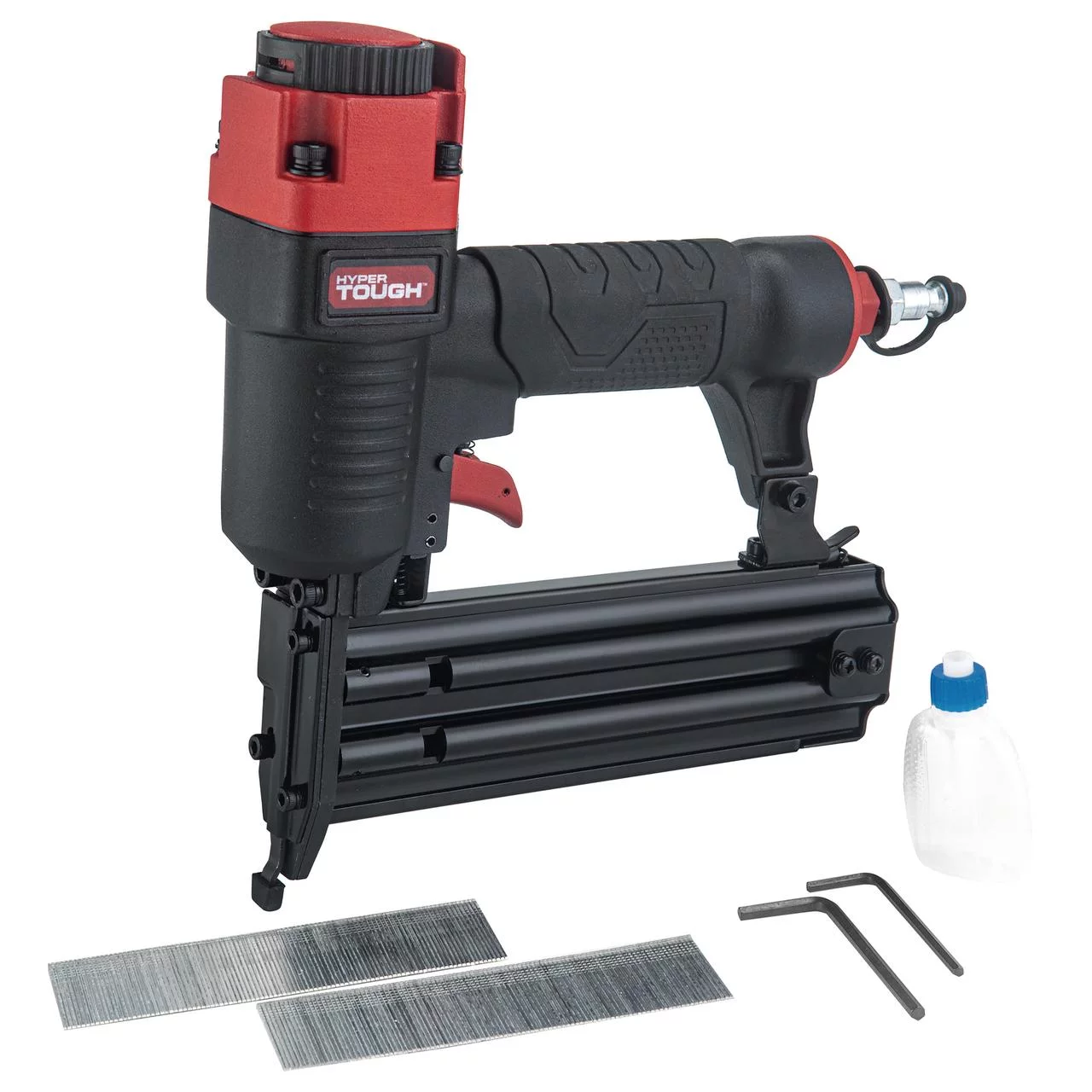 Hyper Tough Pneumatic Brad Nailer with Nails (200 Count)