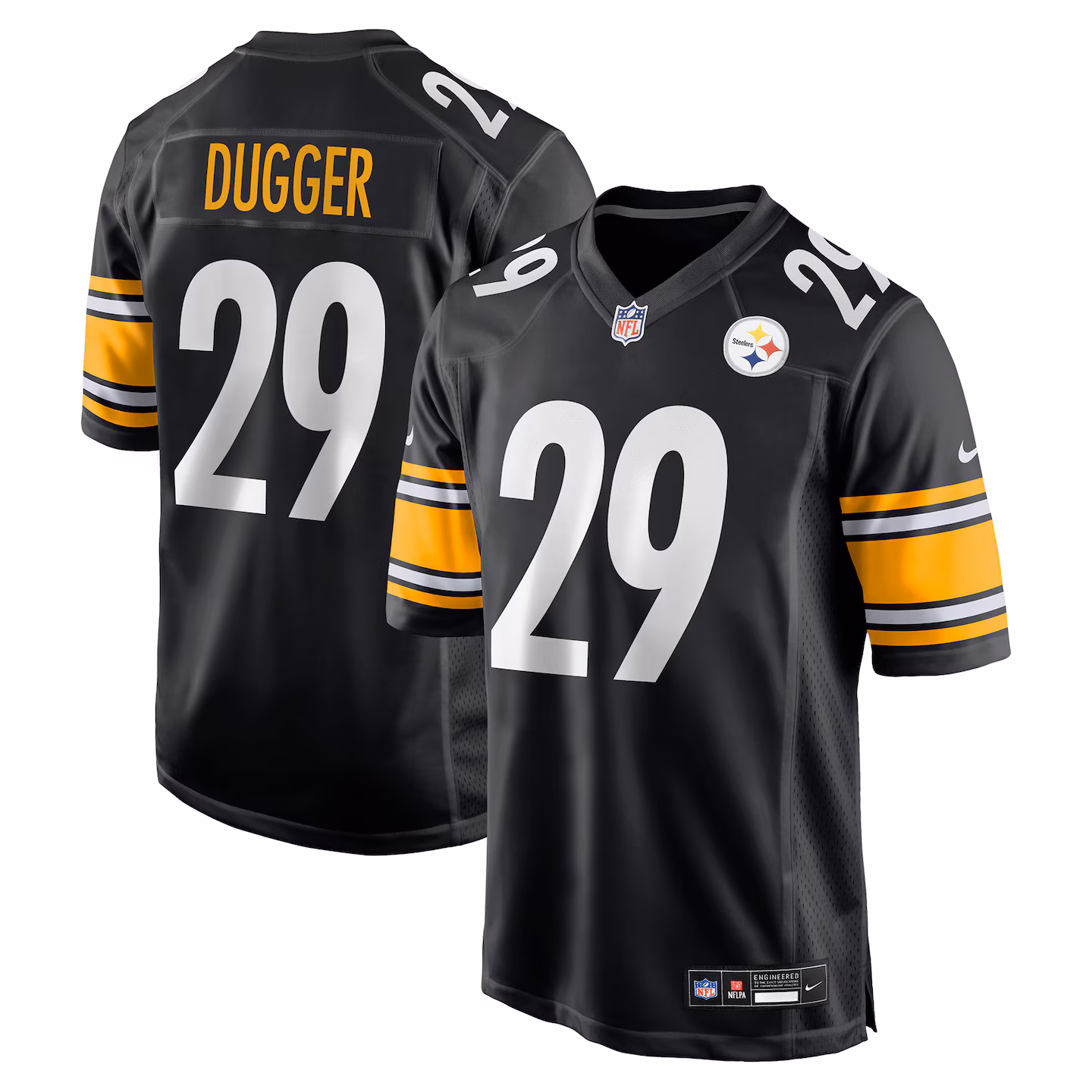 Men's Pittsburgh Steelers Kyle Dugger Nike Black Team Game Jersey