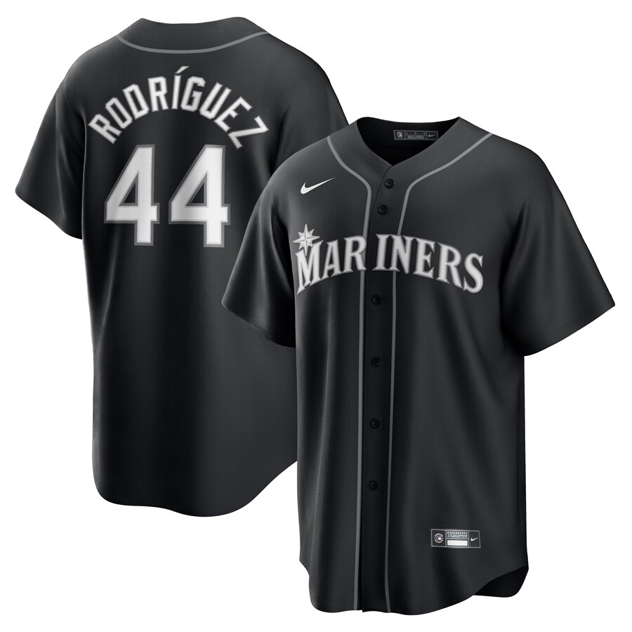Men's Seattle Mariners Julio Rodríguez Nike Black Lights Out Replica Player Jersey