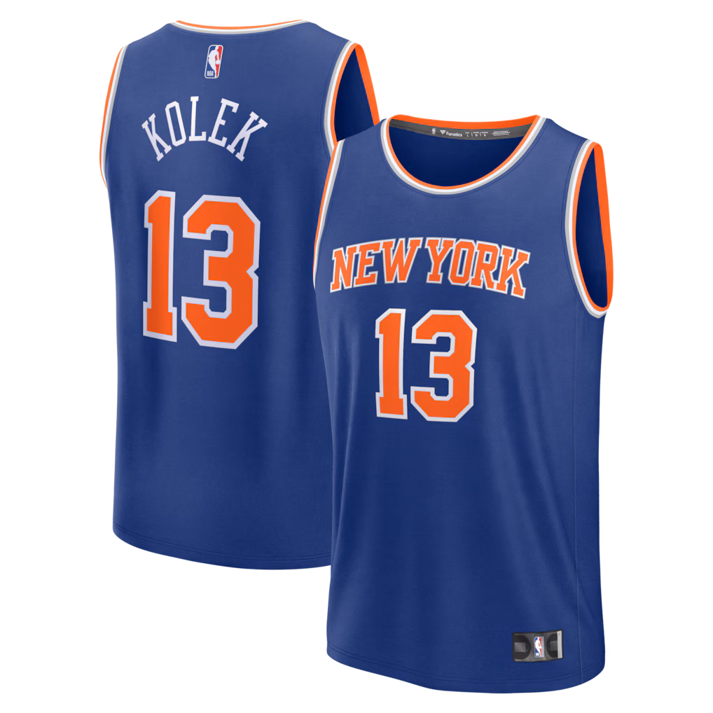 Men's New York Knicks Tyler Kolek Fanatics Blue Fast Break Replica Jersey - Icon Edition