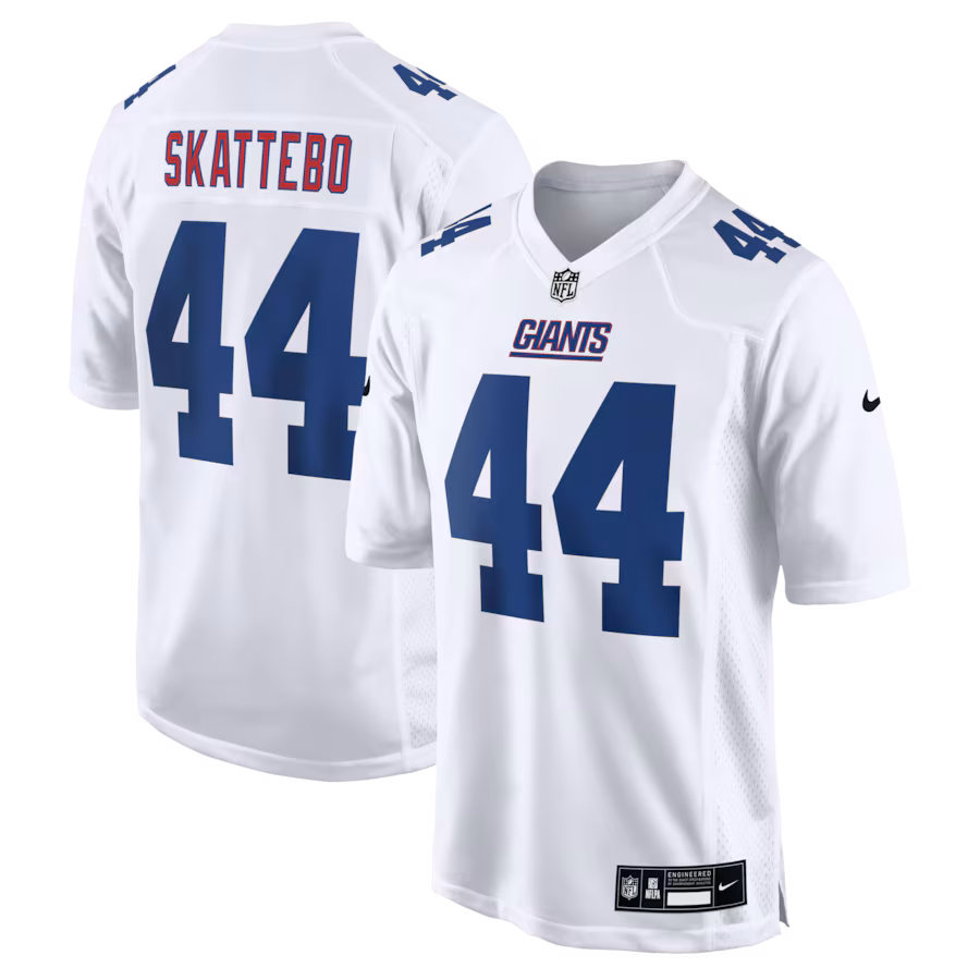 Men's New York Giants Cam Skattebo Nike Tundra White Fashion Game Jersey