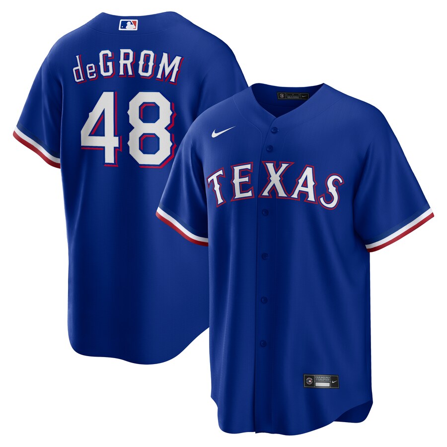 Men's Texas Rangers Jacob deGrom Nike Royal Alternate 2 Replica Jersey