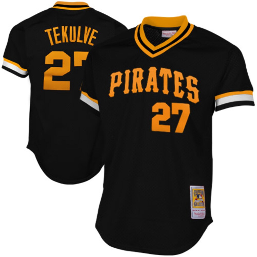 Men's Pittsburgh Pirates Kent Tekulve Mitchell & Ness Black Authentic Batting Practice Jersey