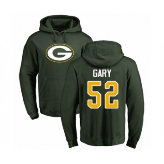 Football Green Bay Packers #52 Rashan Gary Green Name & Number Logo Pullover Hoodie
