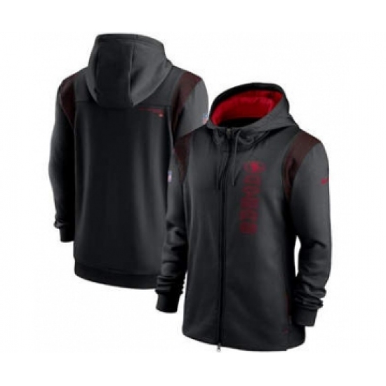 Men's San Francisco 49ers 2021 Black Sideline Team Performance Full-Zip Hoodie