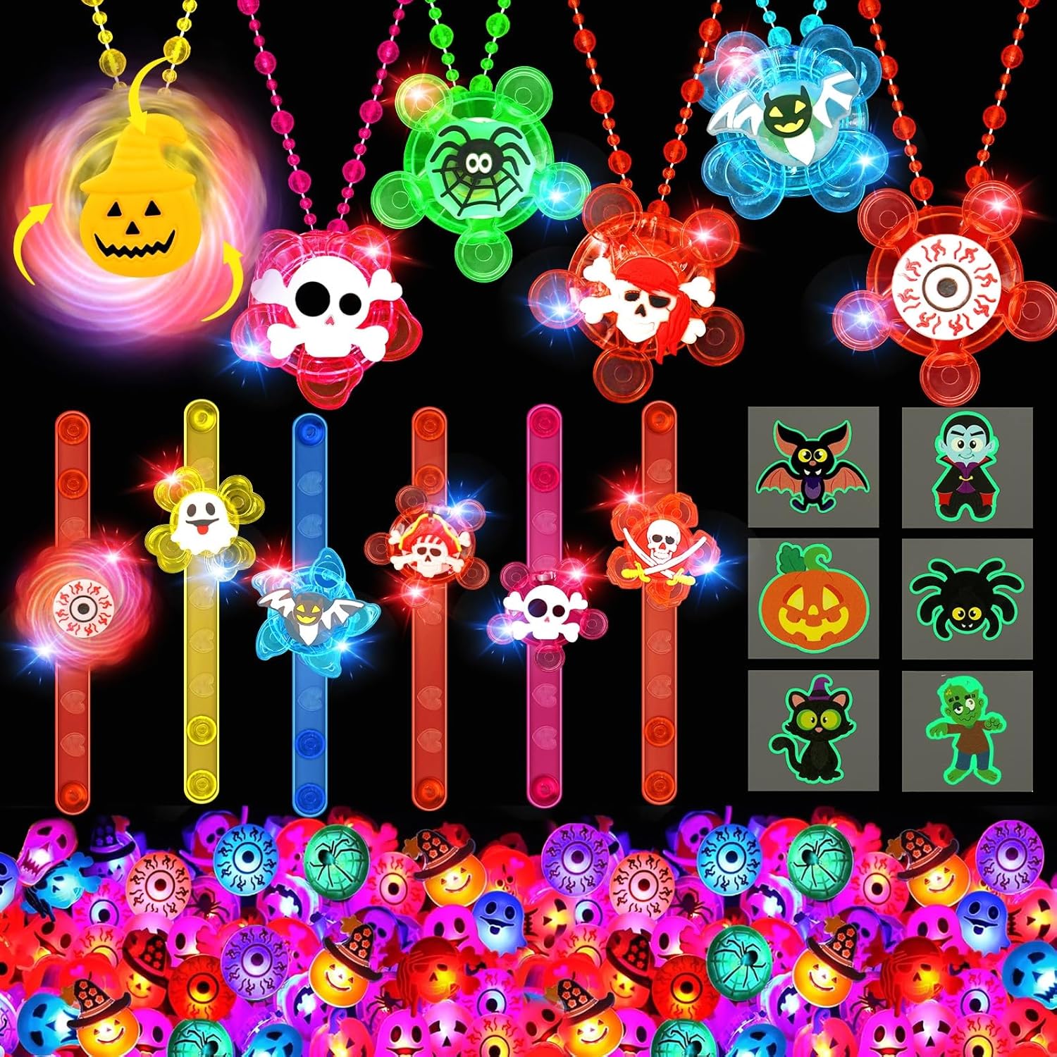 Halloween Party Favors for Kids, 72 Pack Glow in the Dark Toys Bulk Halloween Toys for Girl Boy School Classroom Goodies Bags Fillers Party Supplies Trick or Treats Gifts - Curated Treasures Market