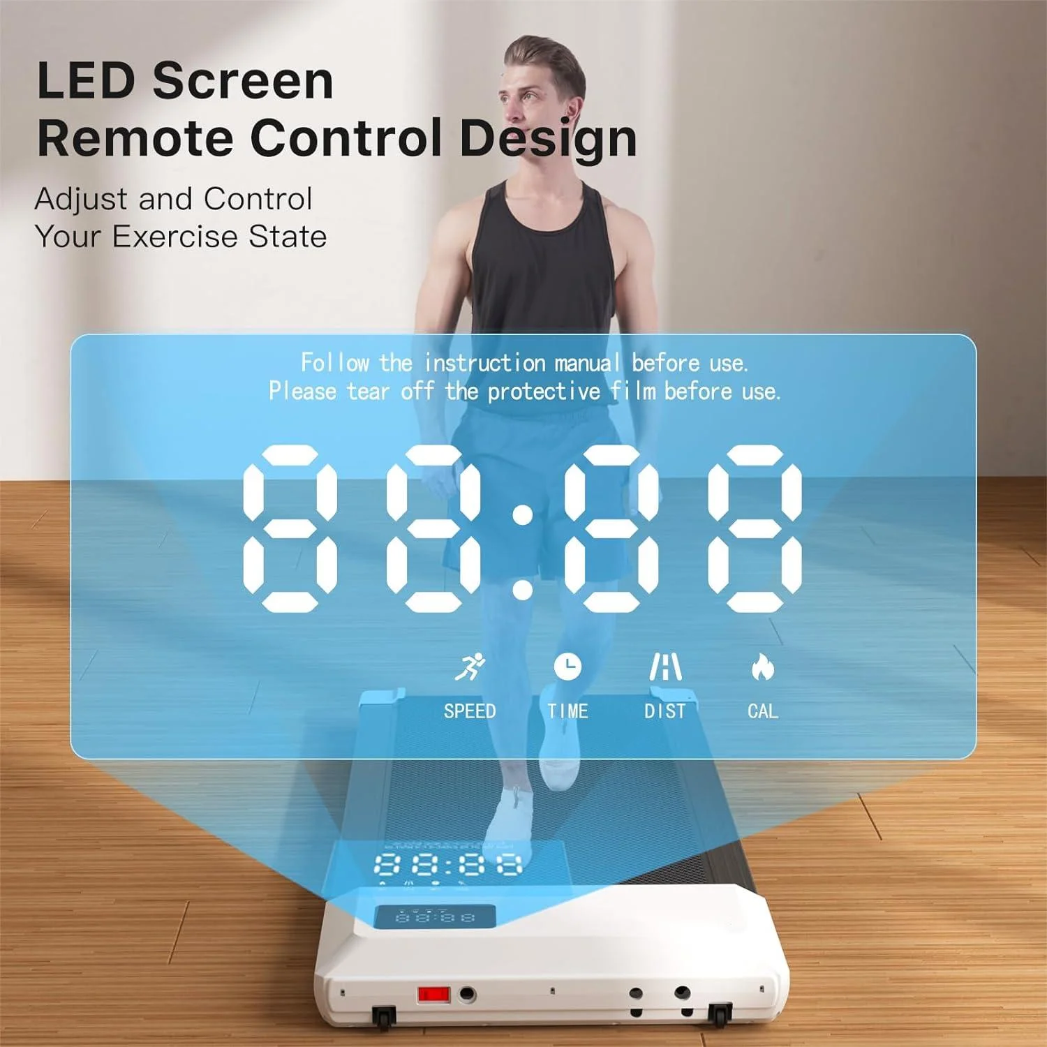 Dpforest Walking Pad, 0.6-3.8 MPH, 2 in 1 Under Desk Treadmill with 300lbs Capacity, Installation-Free Walking and Jogging Machine for Home and Office Use(Gray)