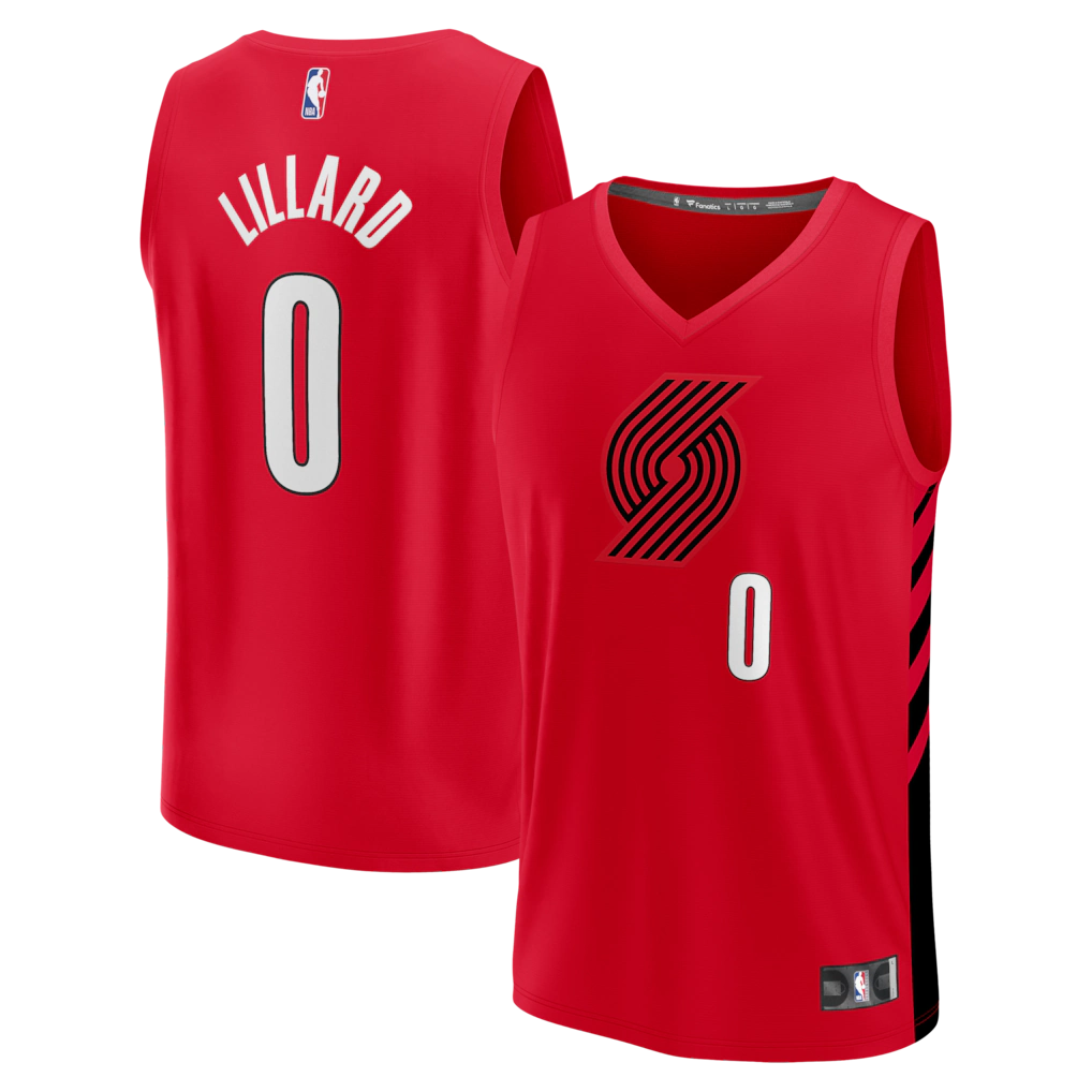 Men's Portland Trail Blazers Damian Lillard Fanatics Red Fast Break Replica Jersey - Statement Edition