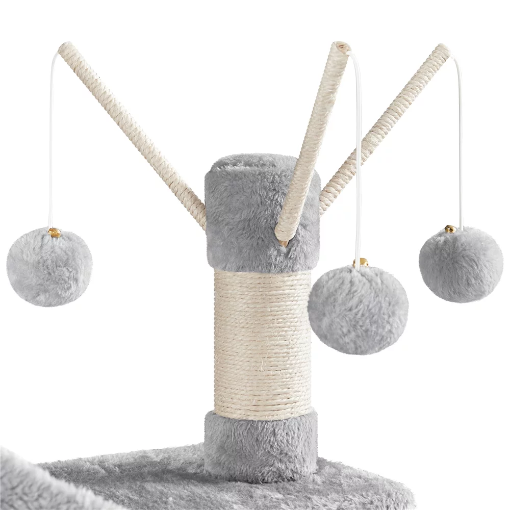 Yaheetech 67'' H Multi-Level Cat Tree Cat Tower with Condos, Light Gray - Curated Treasures Market