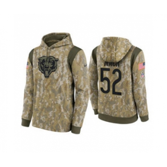 Men's Chicago Bears #52 Khalil Mack Camo 2021 Salute To Service Therma Performance Pullover Football Hoodie