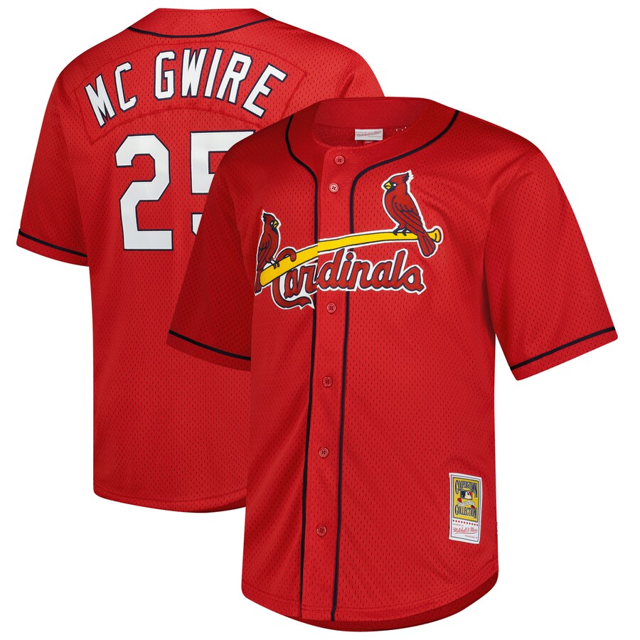 Men's St. Louis Cardinals Mark McGwire Profile Red Big & Tall Cooperstown Collection Baseball Jersey
