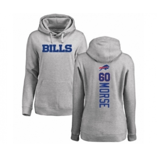 Football Women's Buffalo Bills #60 Mitch Morse Ash Backer Pullover Hoodie