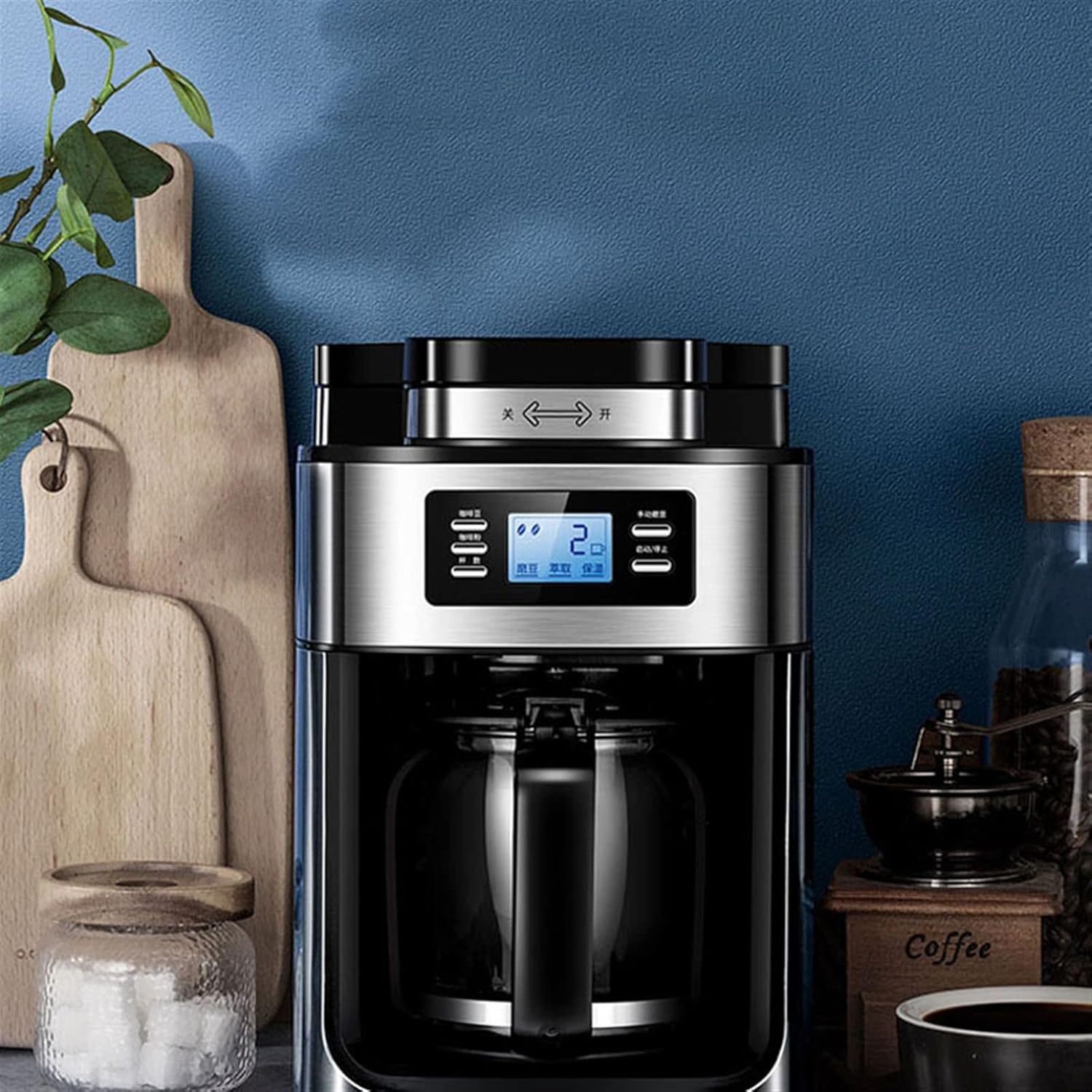 Built-in coffee machines Automatic Coffee Maker Machine With Grinder Fully Automatic Drip Home Appliance Electric Coffee Makers (Size : EU)