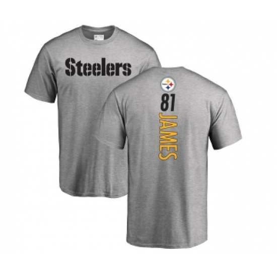 Football Pittsburgh Steelers #81 Jesse James Ash Backer T-Shirt