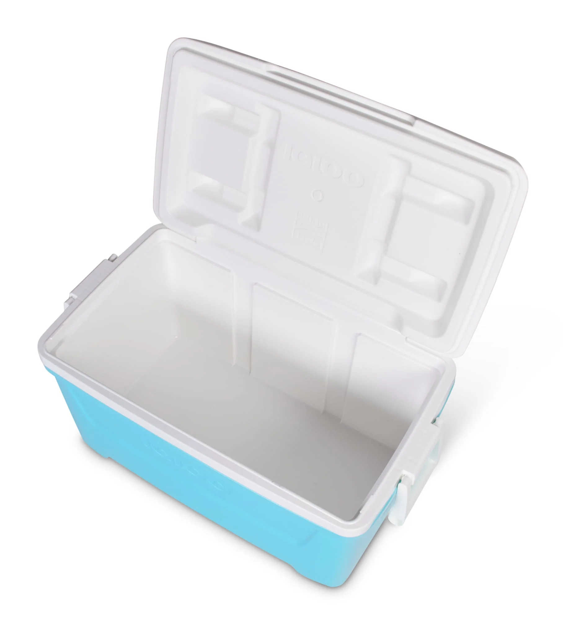 Igloo 48 QT. Laguna Hard-Sided Ice Chest Cooler, Aqua Blue and White
