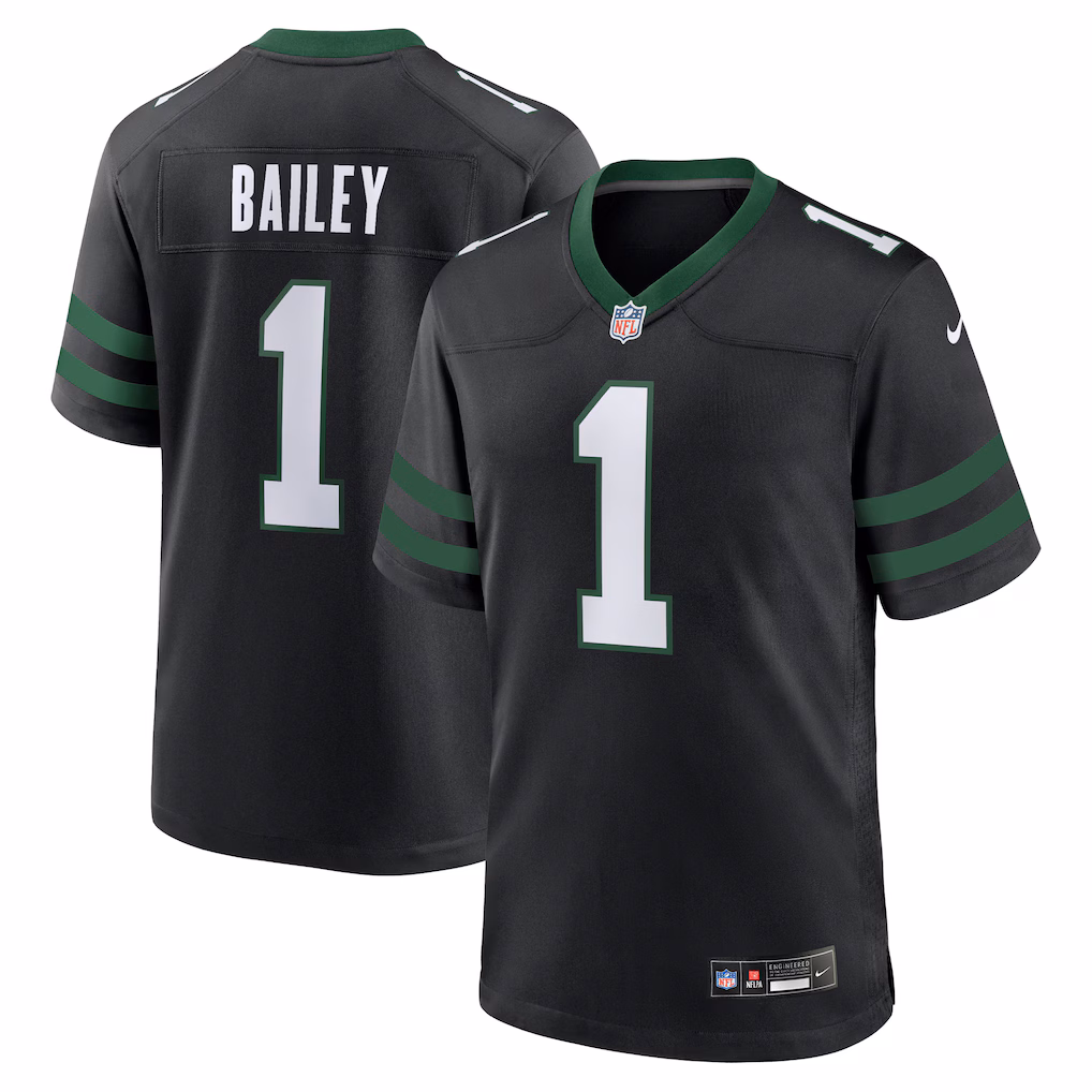 Men's New York Jets David Bailey Nike Legacy Black Alternate Jersey