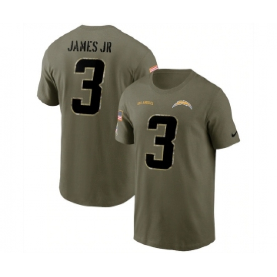 Men's Los Angeles Chargers #3 Derwin James 2022 Olive Salute to Service T-Shirt