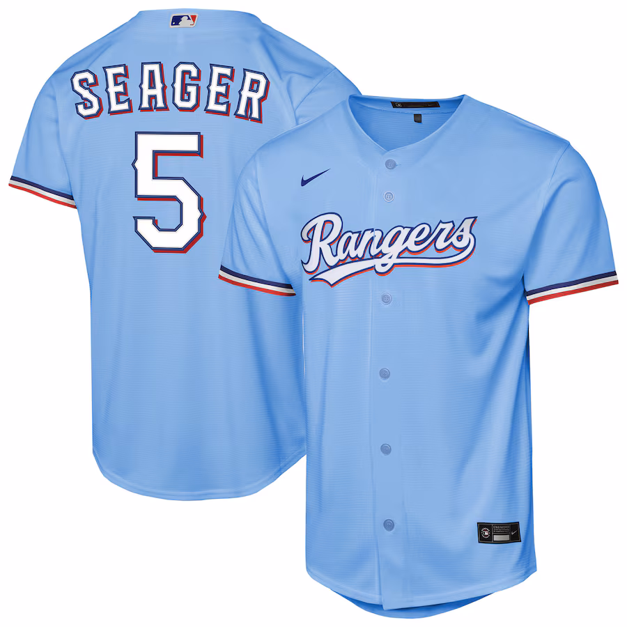 Youth Texas Rangers Corey Seager Nike Light Blue Alternate Replica 2.0 Player Jersey