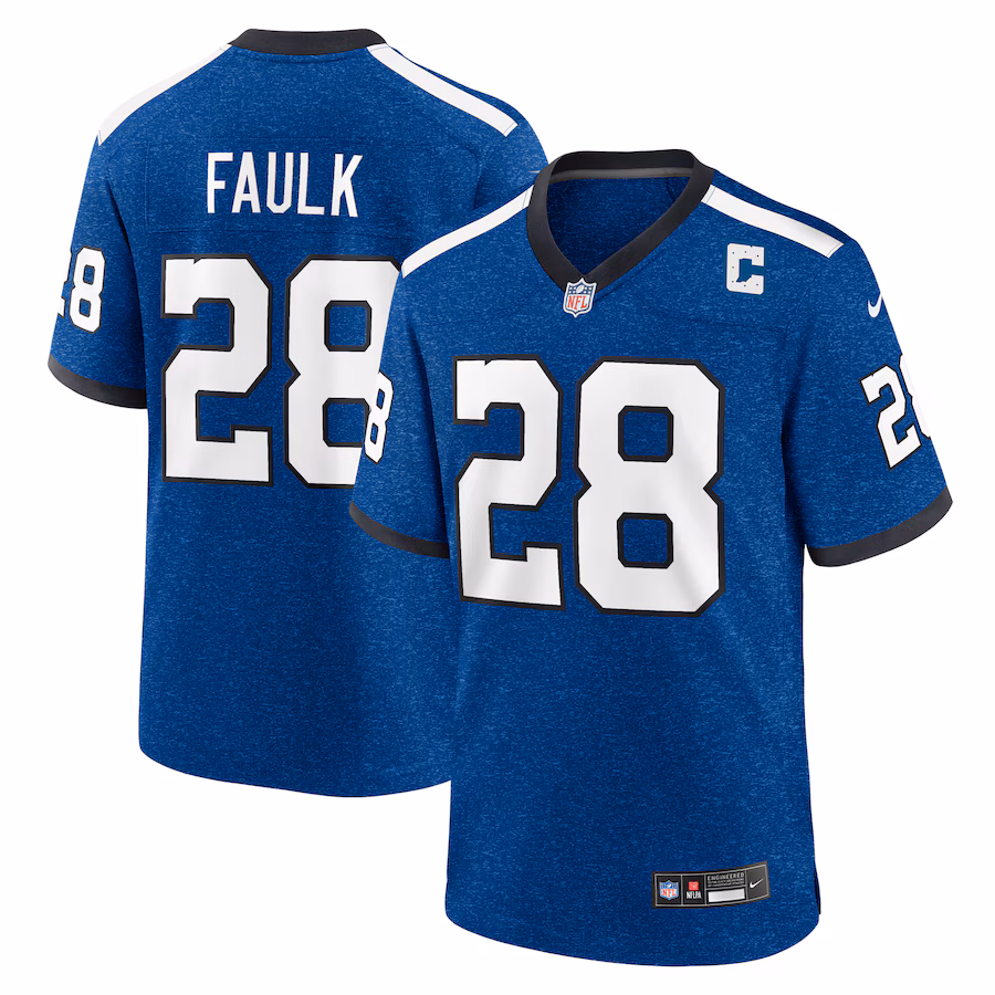Men's Indianapolis Colts Marshall Faulk Nike Blue Retired Player Alternate Game Jersey