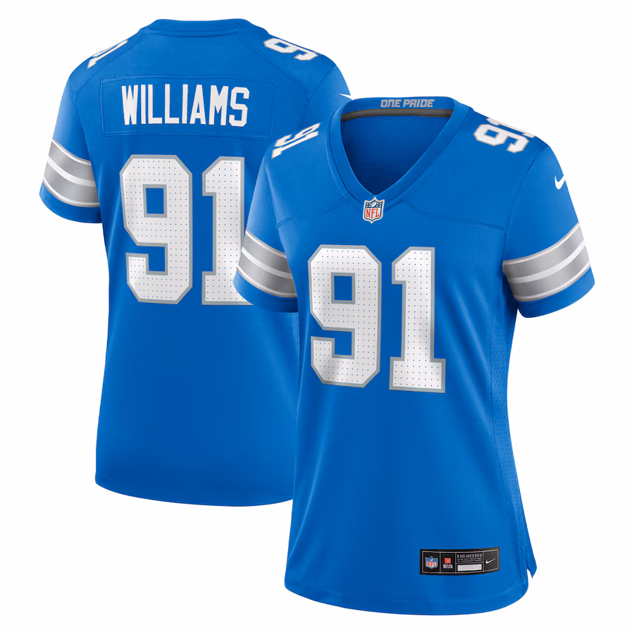 Women's Detroit Lions Tyleik Williams Nike Blue Team Game Jersey