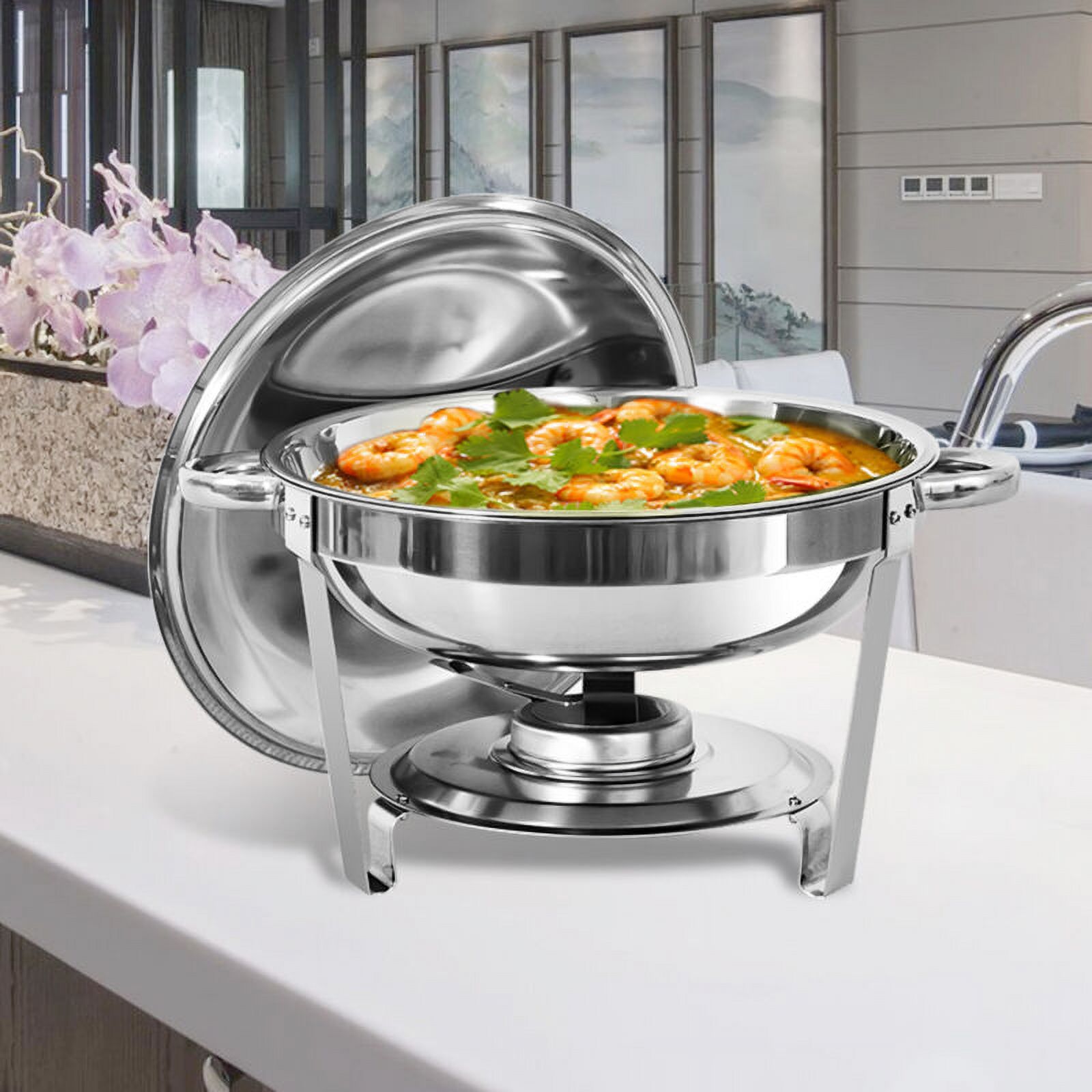 JSTUOKE Chafing Dish Set 9 Pack,5 Full Pan Rectangular 8QT +4 Round 5QTfor Catering Party Festival - Curated Treasures Market